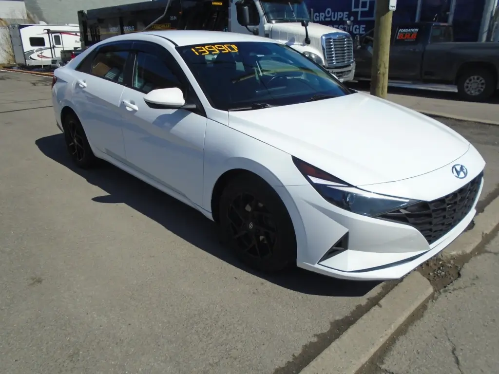 2021 Hyundai Elantra parked, displaying its sharp exterior design and modern styling.